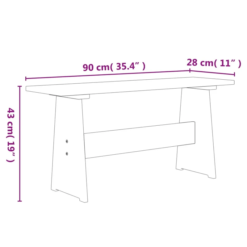 Ensemble Table et Banc en Bois