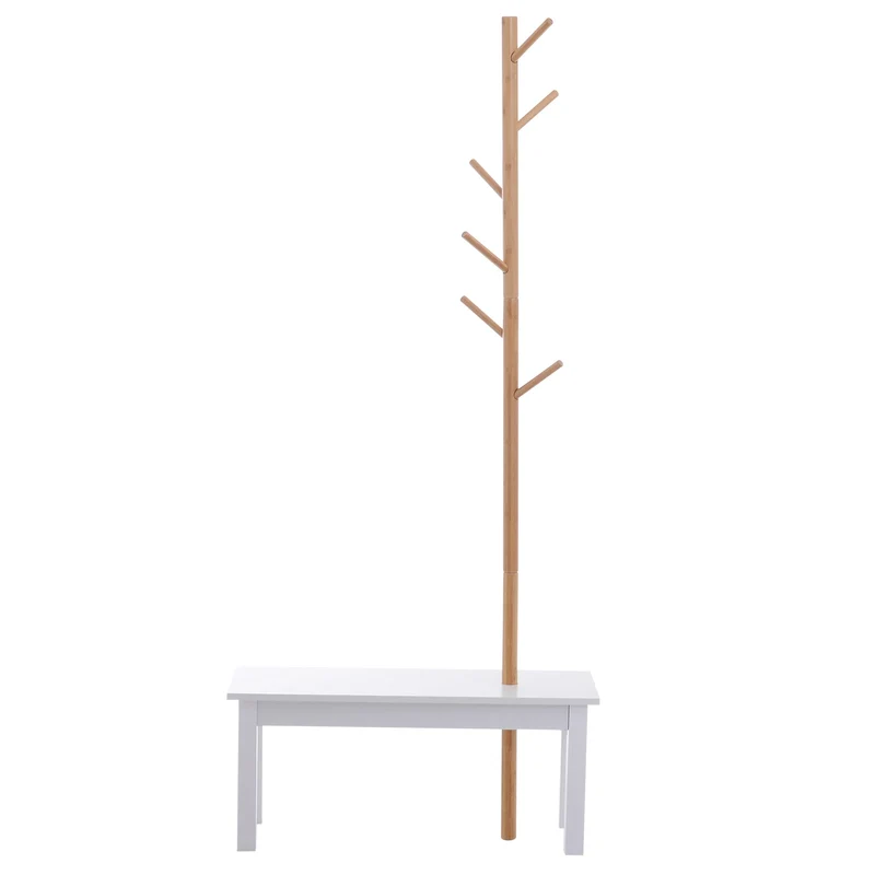 Porte Manteau avec Assise Blanc