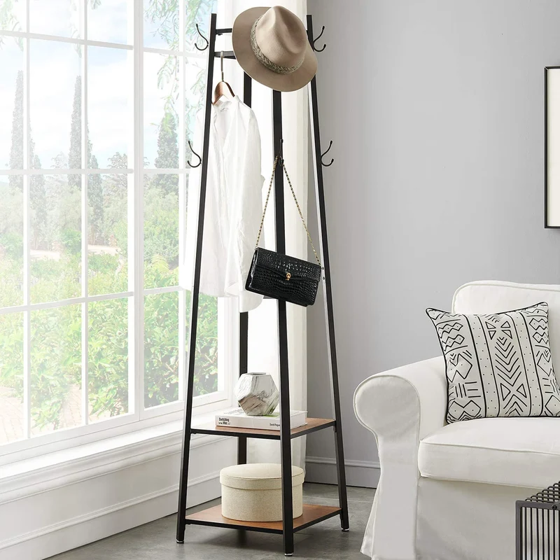 Porte Manteau Noir Bois foncé pour entrée
