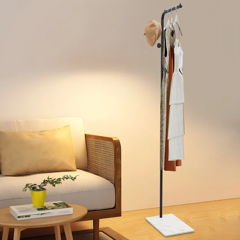 Porte Manteau sur pied Noir sur Base Blanche