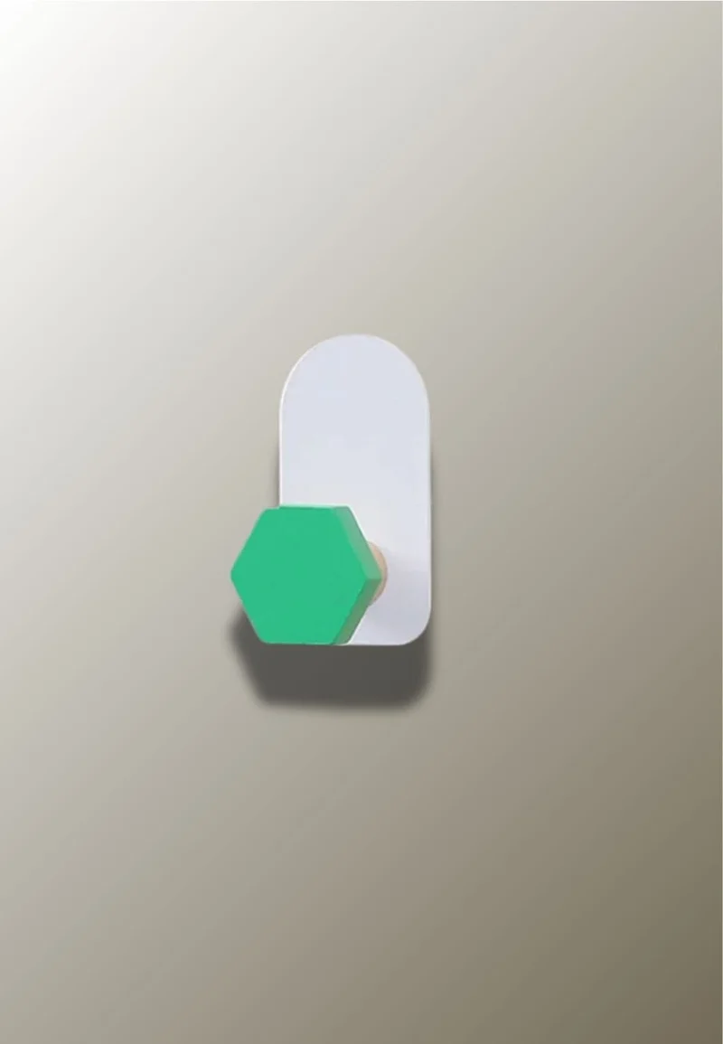 Patère porte manteau pour enfant Hexagone vert