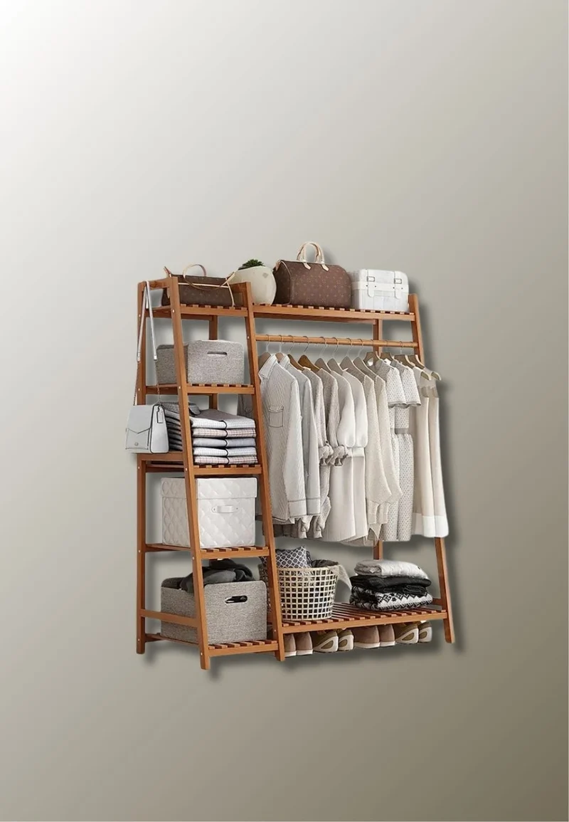 Meuble porte manteau chaussure en bois Triangle Etagère