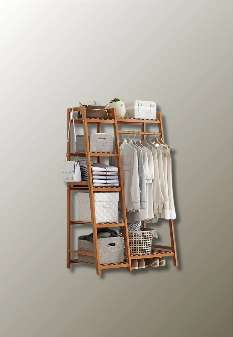 Meuble porte manteau chaussure en bois Petit Triangle Etagère