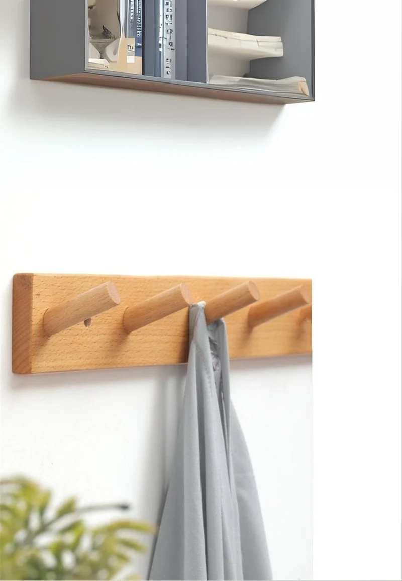 Porte manteau bois mural à 4 branches