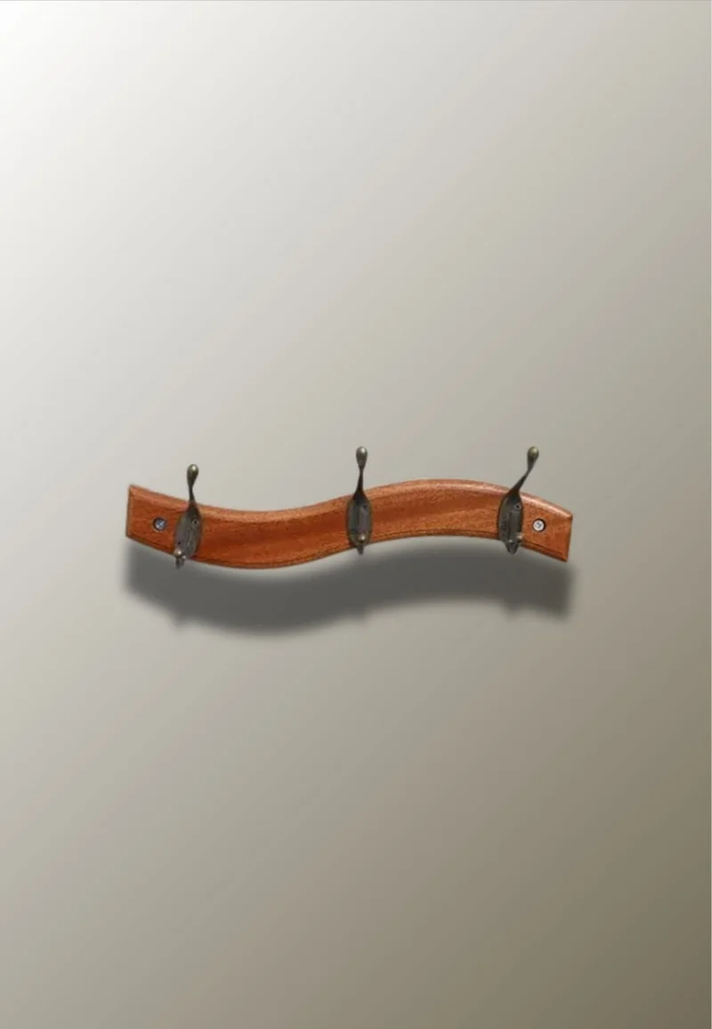 Porte manteau mural en bois du navire Vague