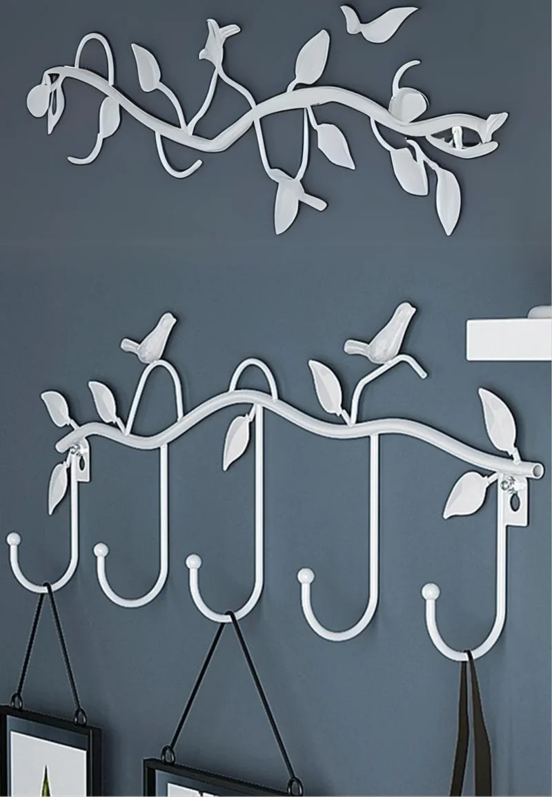 Porte manteau mural Oiseau Blanc