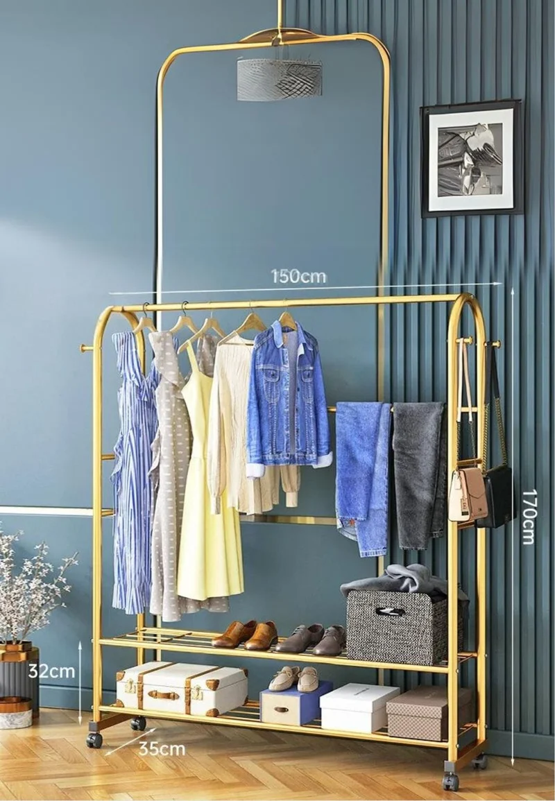 Meuble porte manteau chaussure Luxe Doré Géant