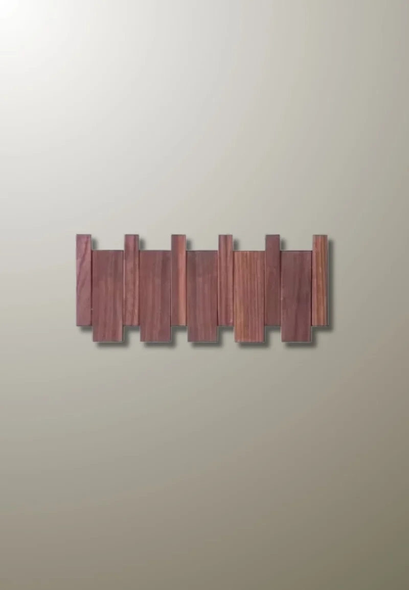 Porte manteau mural design en bois foncé 4 patères