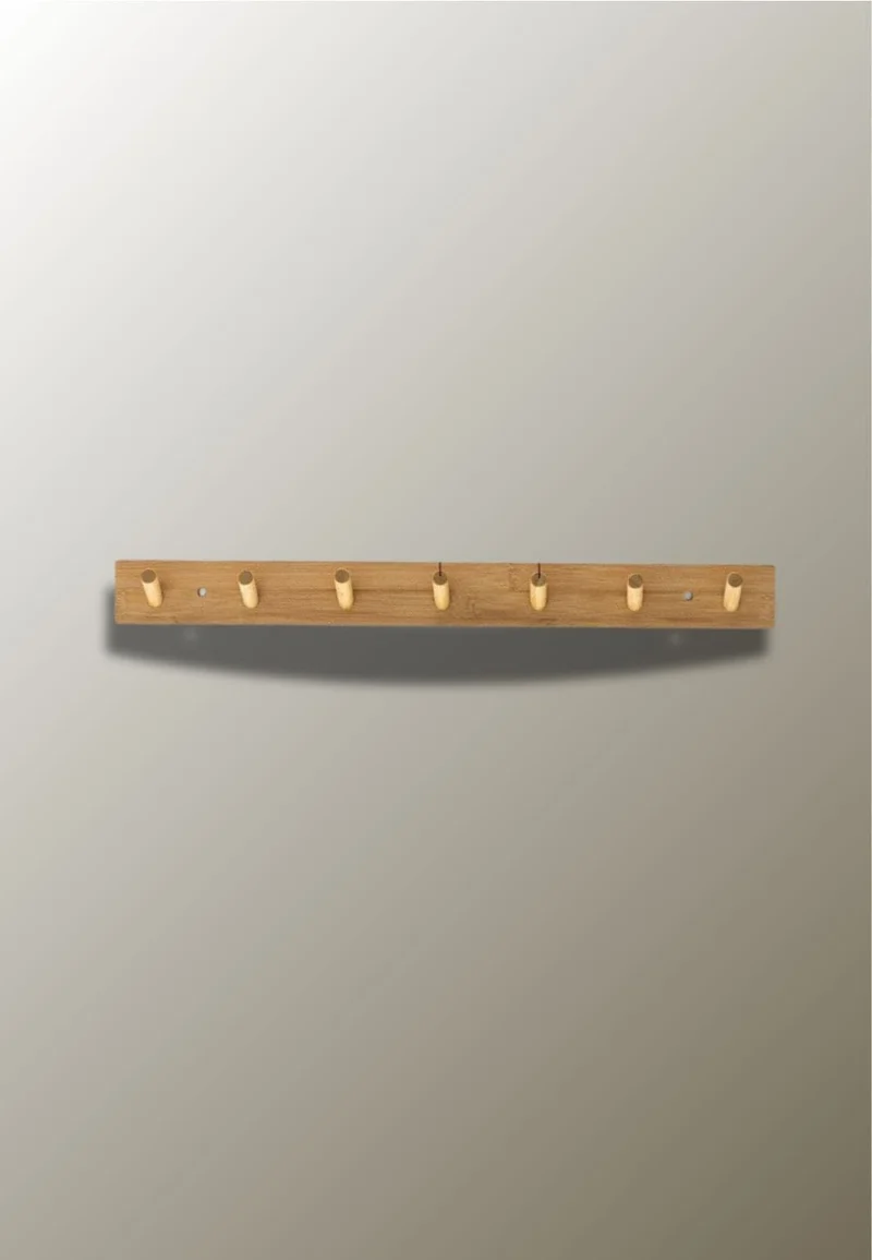 Porte manteau mural en bois 7 picots