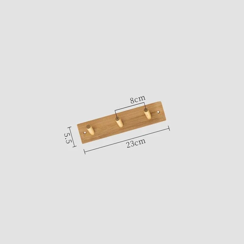 Porte manteau mural en bois 3 picots