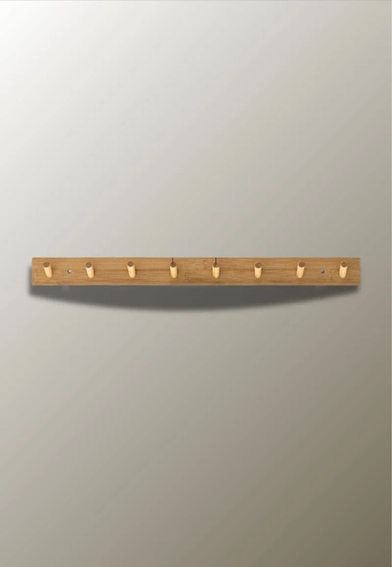 Porte manteau mural en bois 8 picots