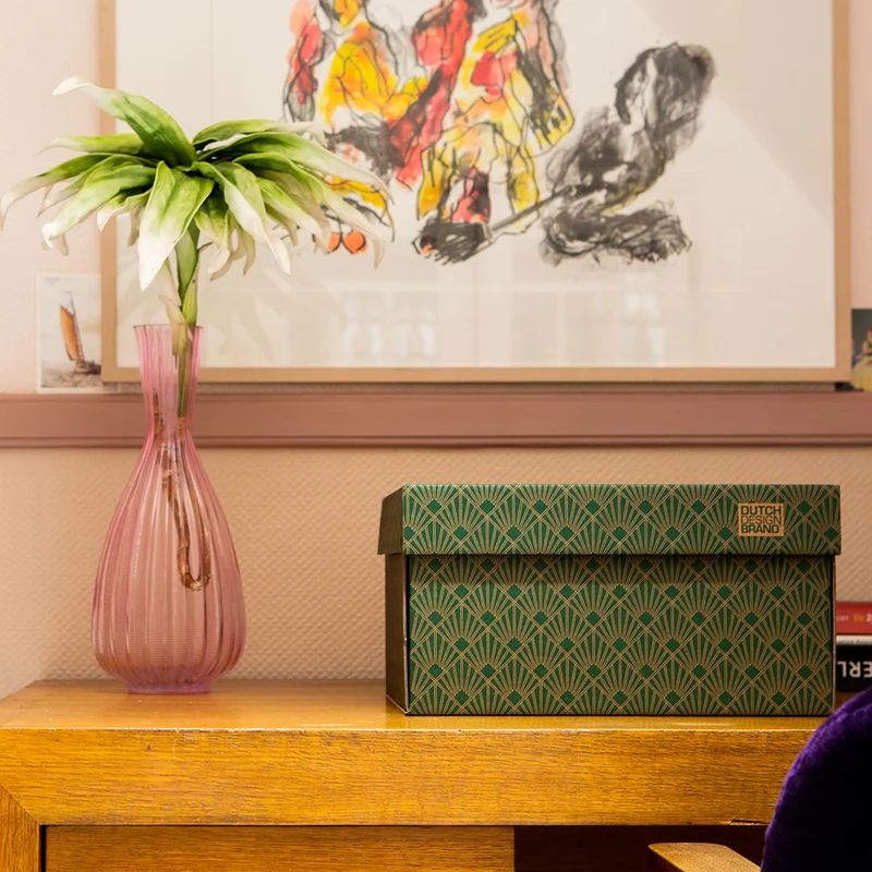 Art Deco Velvet Green Storage Box