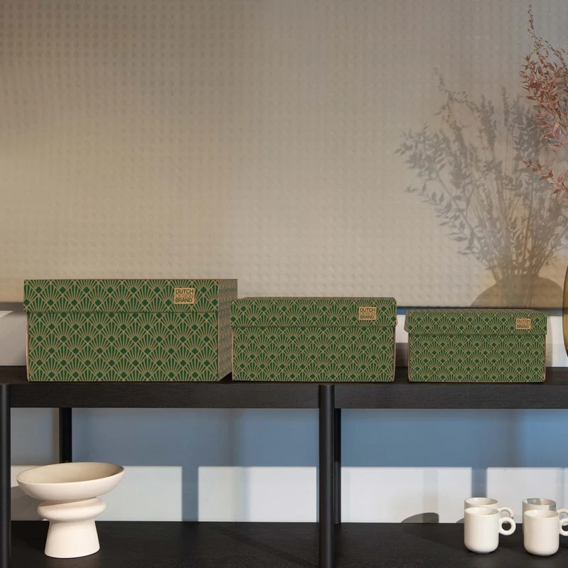 Art Deco Velvet Green Storage Box