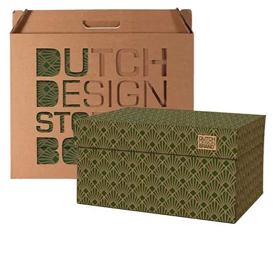 Art Deco Velvet Green Storage Box