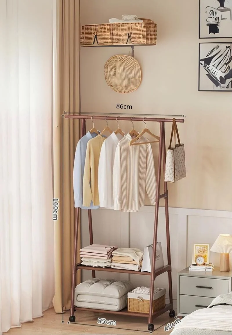 Meuble porte manteau chaussure Ouvert Roulant Café