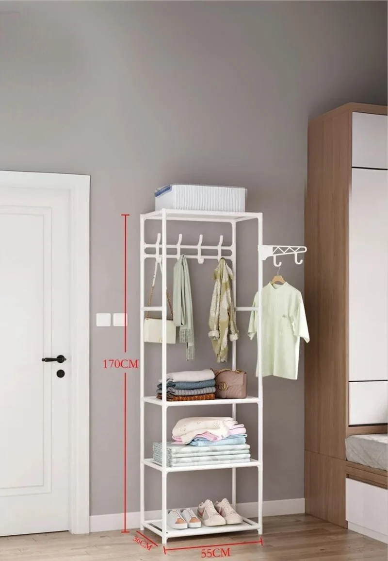 Meuble porte manteau chaussure Ouvert Etagères Blanc