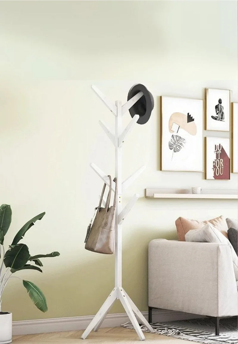 Porte manteau sur pied perroquet Planté Blanc