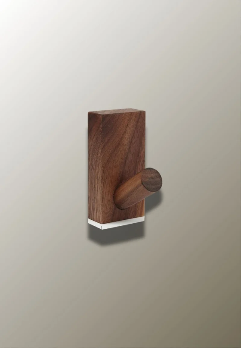 Patère porte manteau en bois foncé Grand Crochet