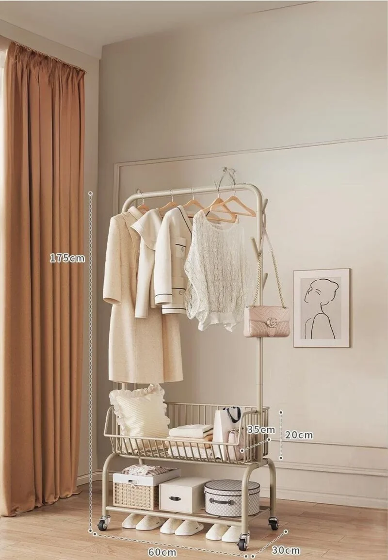 Meuble porte manteau chaussure Panier Crème