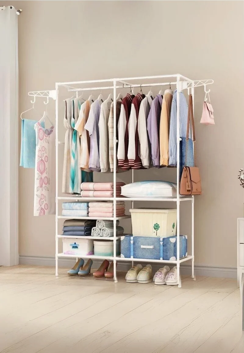 Meuble porte manteau chaussure Grand Quadrillage Blanc