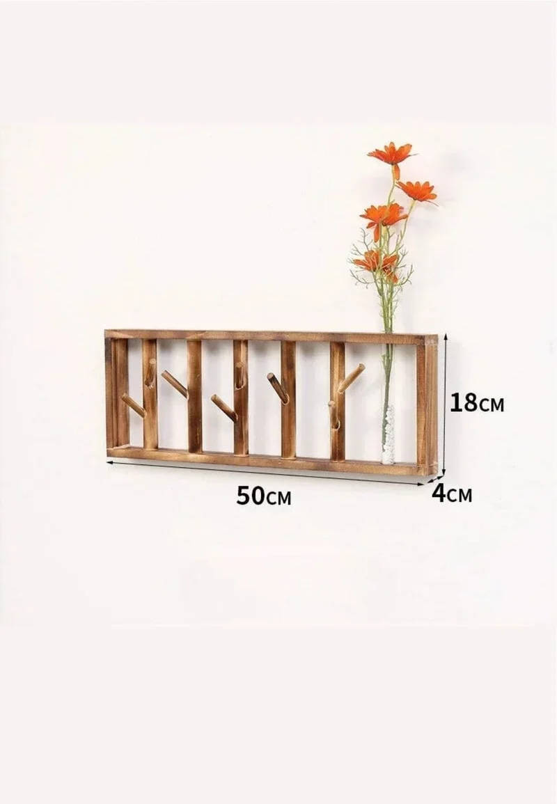 Porte manteau mural en bois foncé Floral Moyen