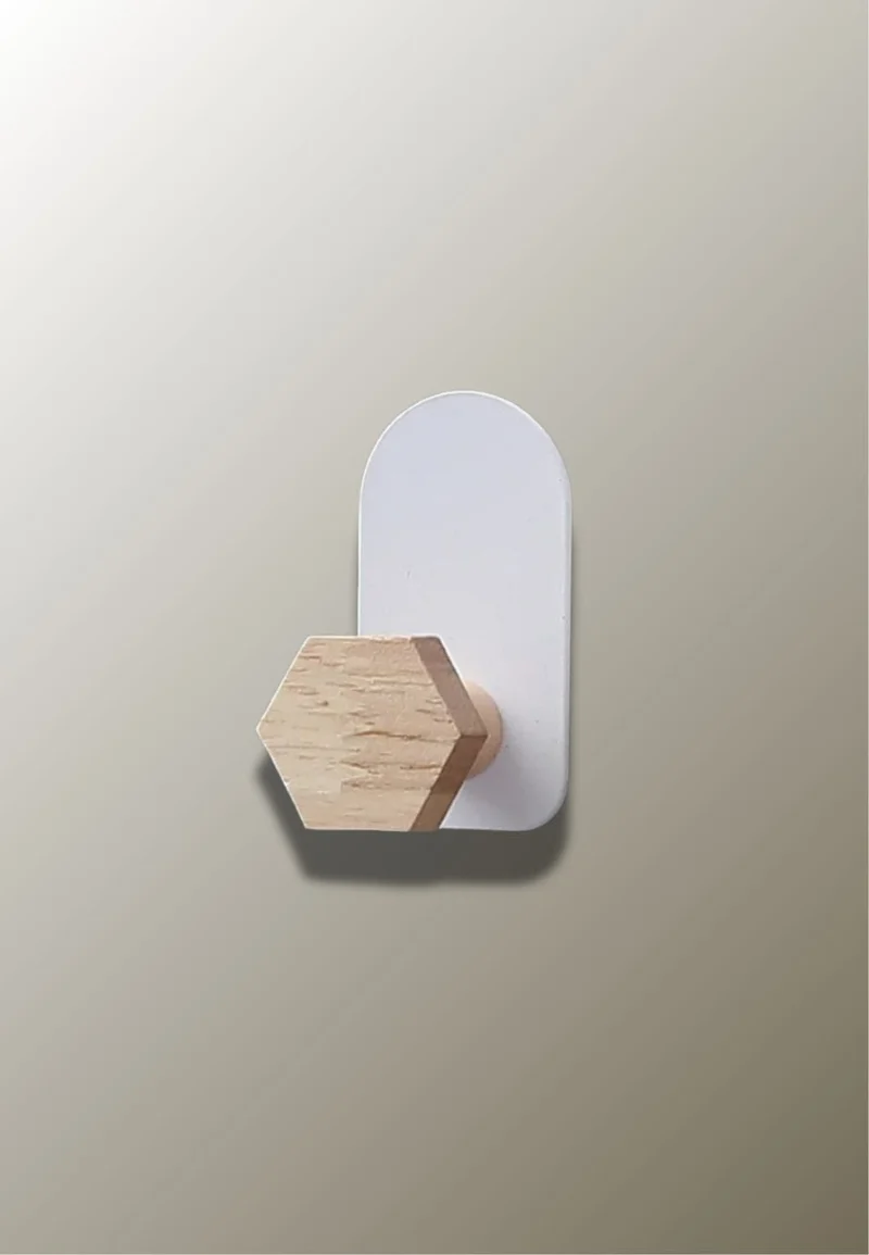 Patère porte manteau pour enfant Hexagone en bois