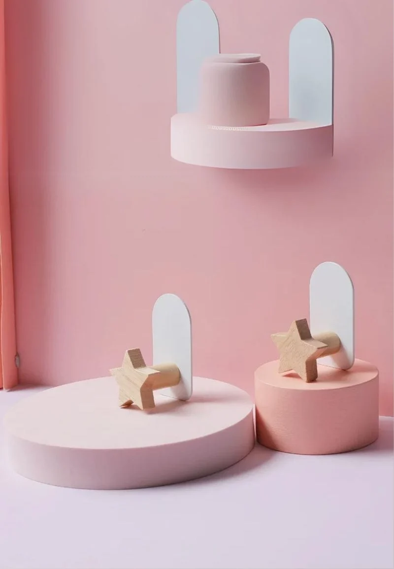Patère porte manteau pour enfant Hexagone en bois