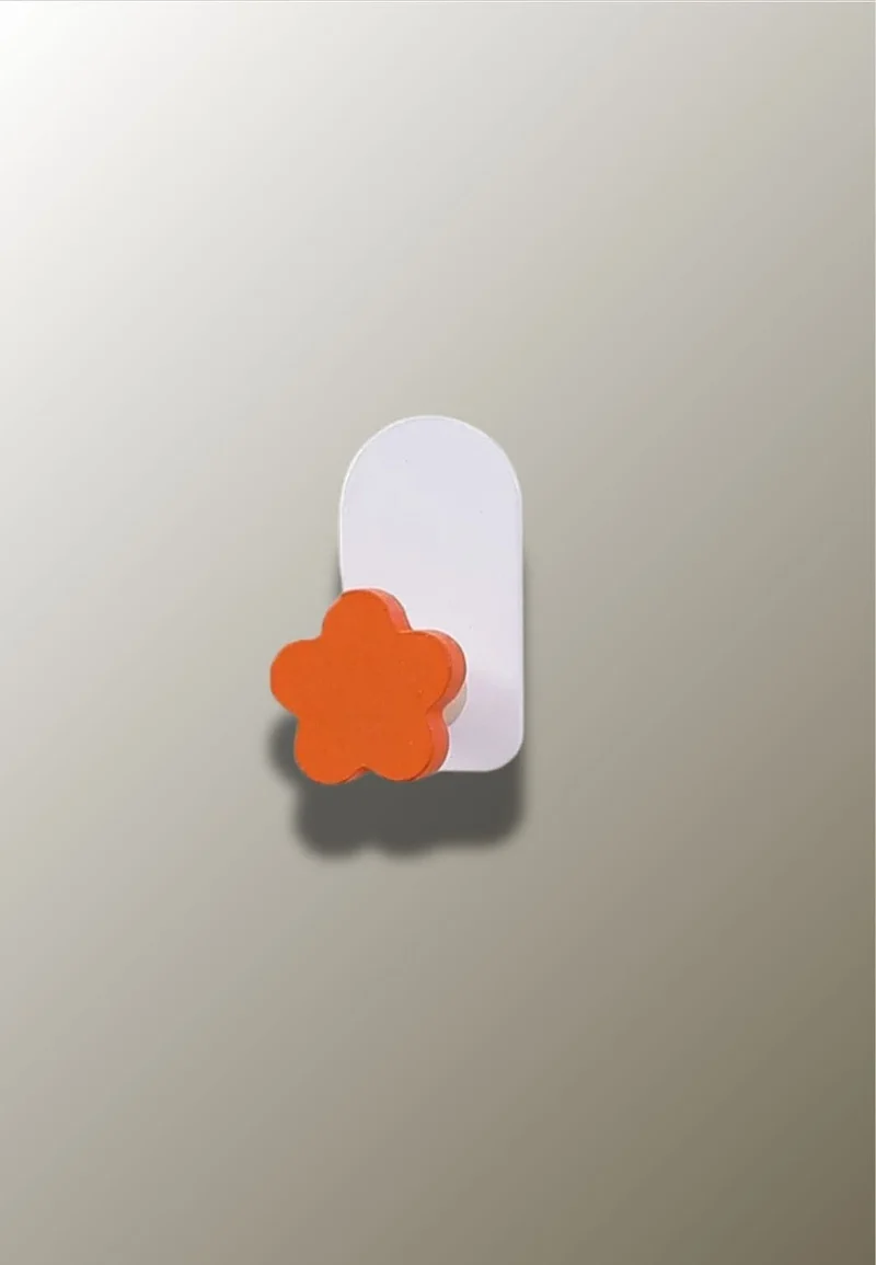 Patère porte manteau pour enfant Fleur orange