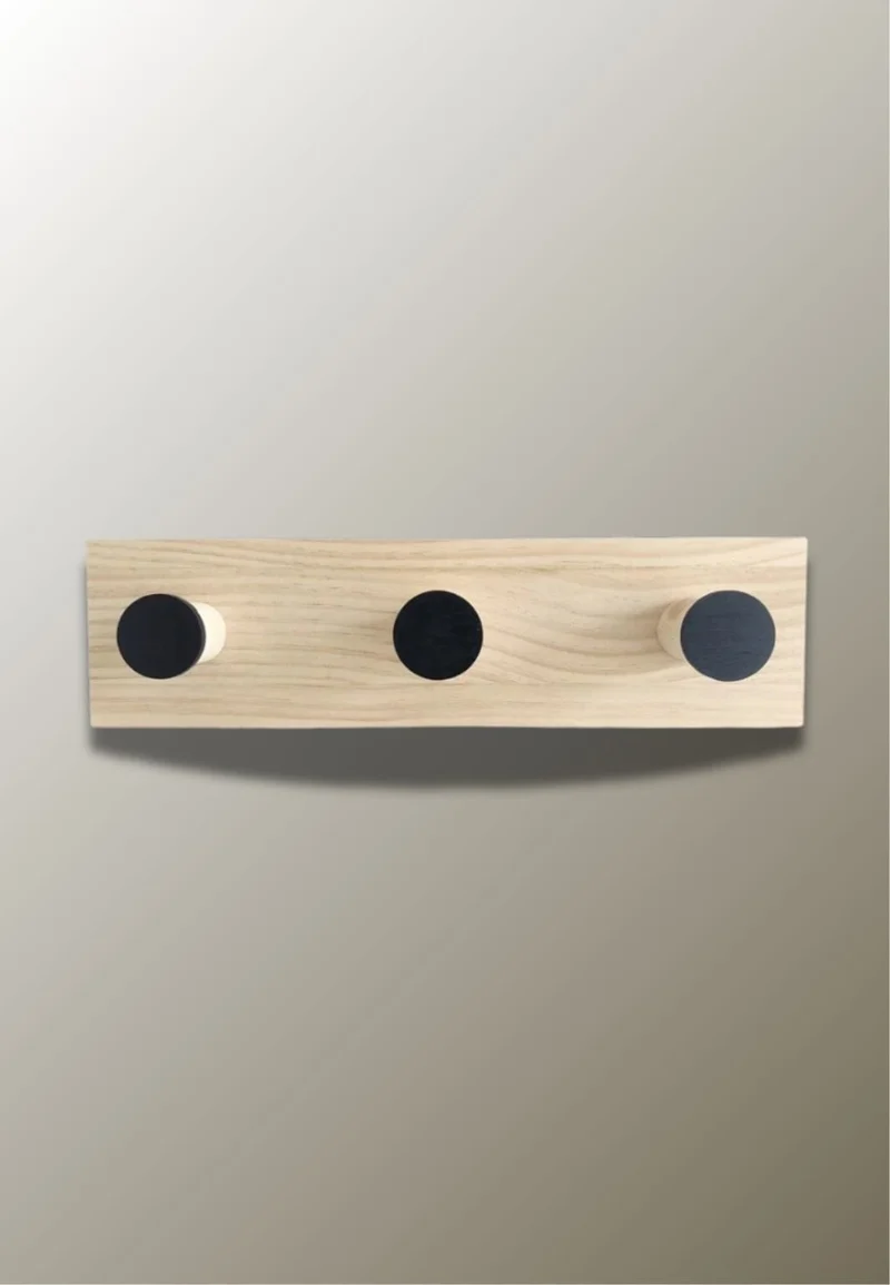 Porte manteau mural enfant triple Point Noir