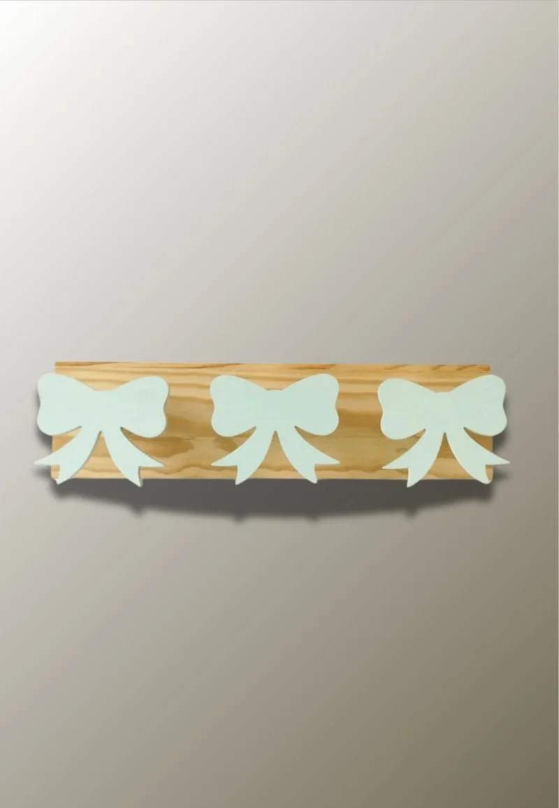 Porte manteau mural enfant triple Nœud papillon Vert