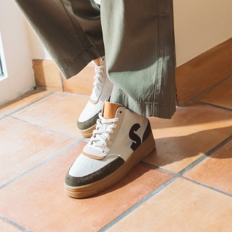 Basket française Sureau Crème Marron Kaki