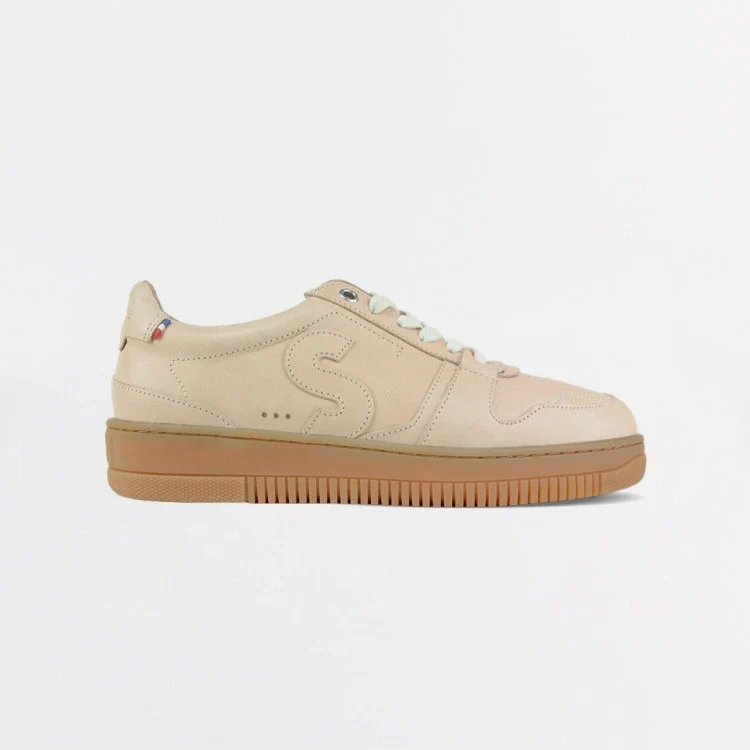 Basket cuir française Belis Blond