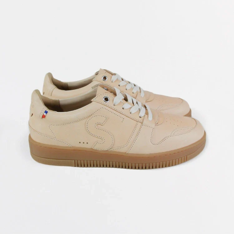 Basket cuir française Belis Blond