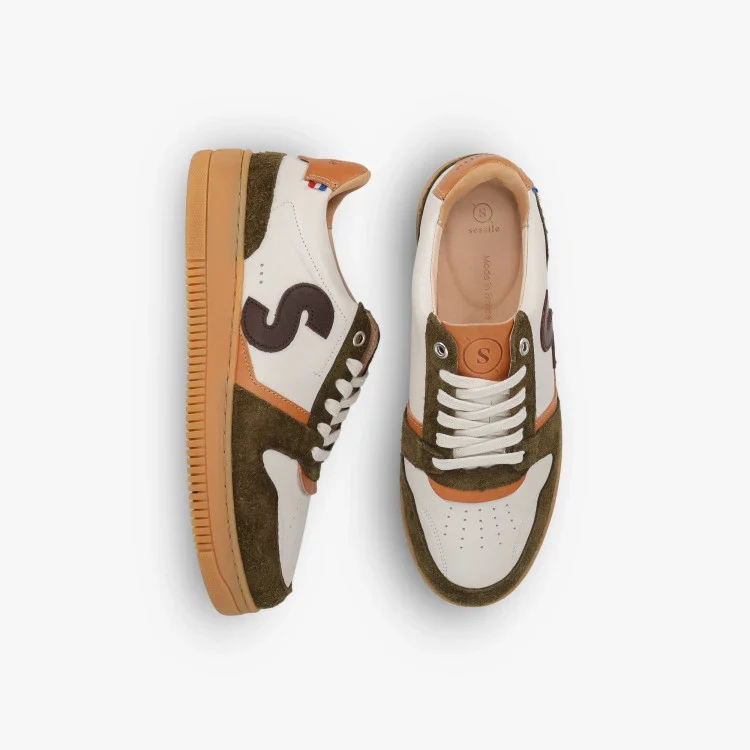 Basket Belis Crème Marron Kaki