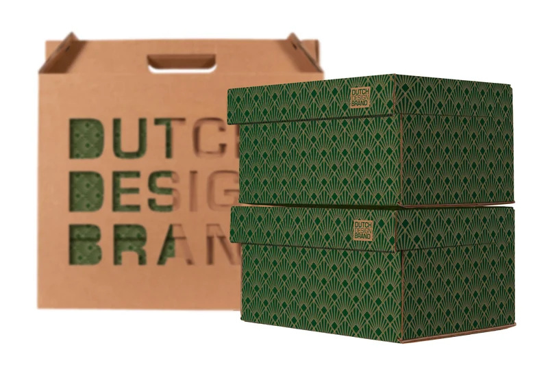 Art Deco Velvet Green Storage Box Small