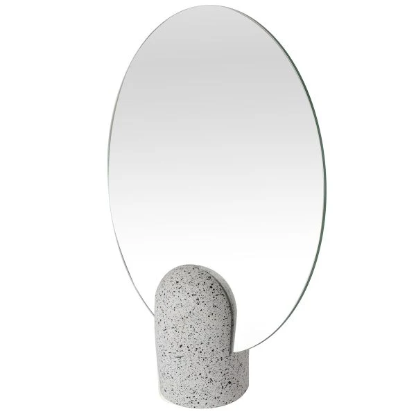 Miroir rond en terrazzo blanc Muzz