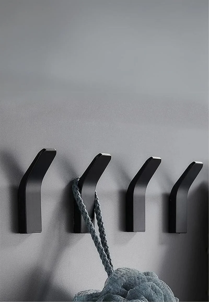 Patère porte manteau design crochet relevé Noir