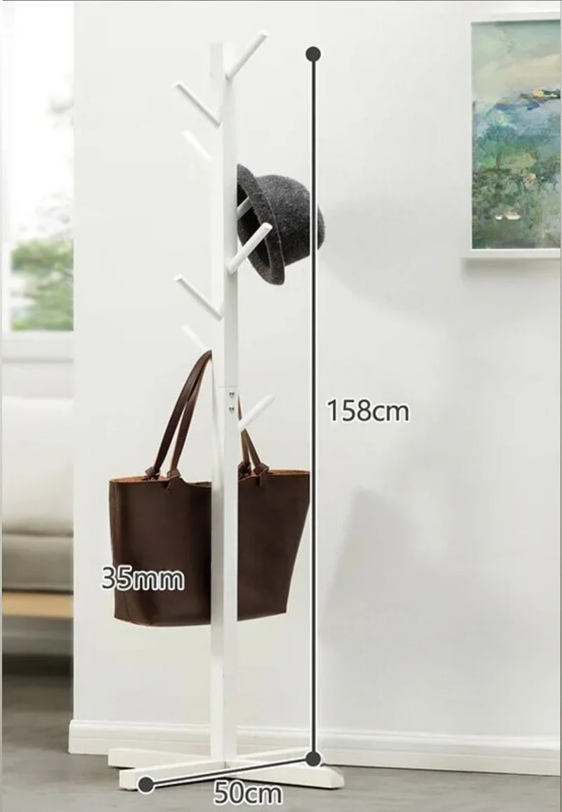 Porte manteau sur pied Arbre Blanc Empilé à base en Croix