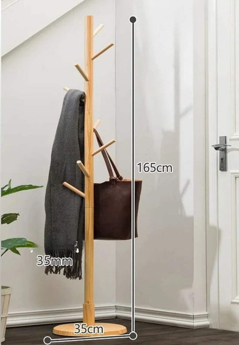 Porte manteau sur pied Arbre en bois Empilé à base en Disque