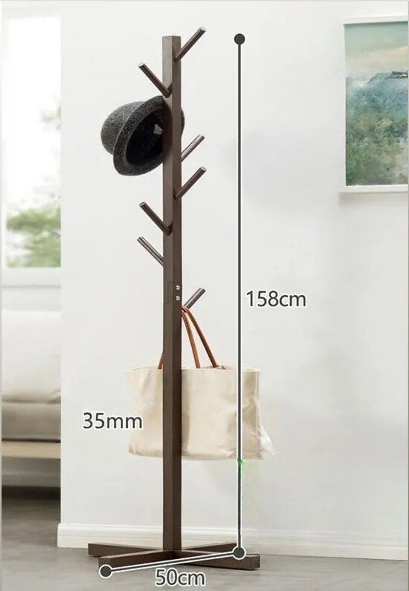 Porte manteau sur pied Arbre Café Empilé à base en Croix