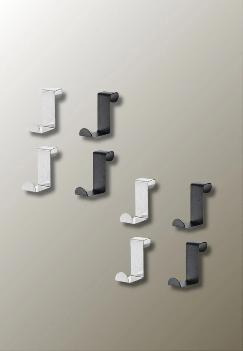 Porte manteau porte 4 Pièces Métalliques & 4 Pièces Noires