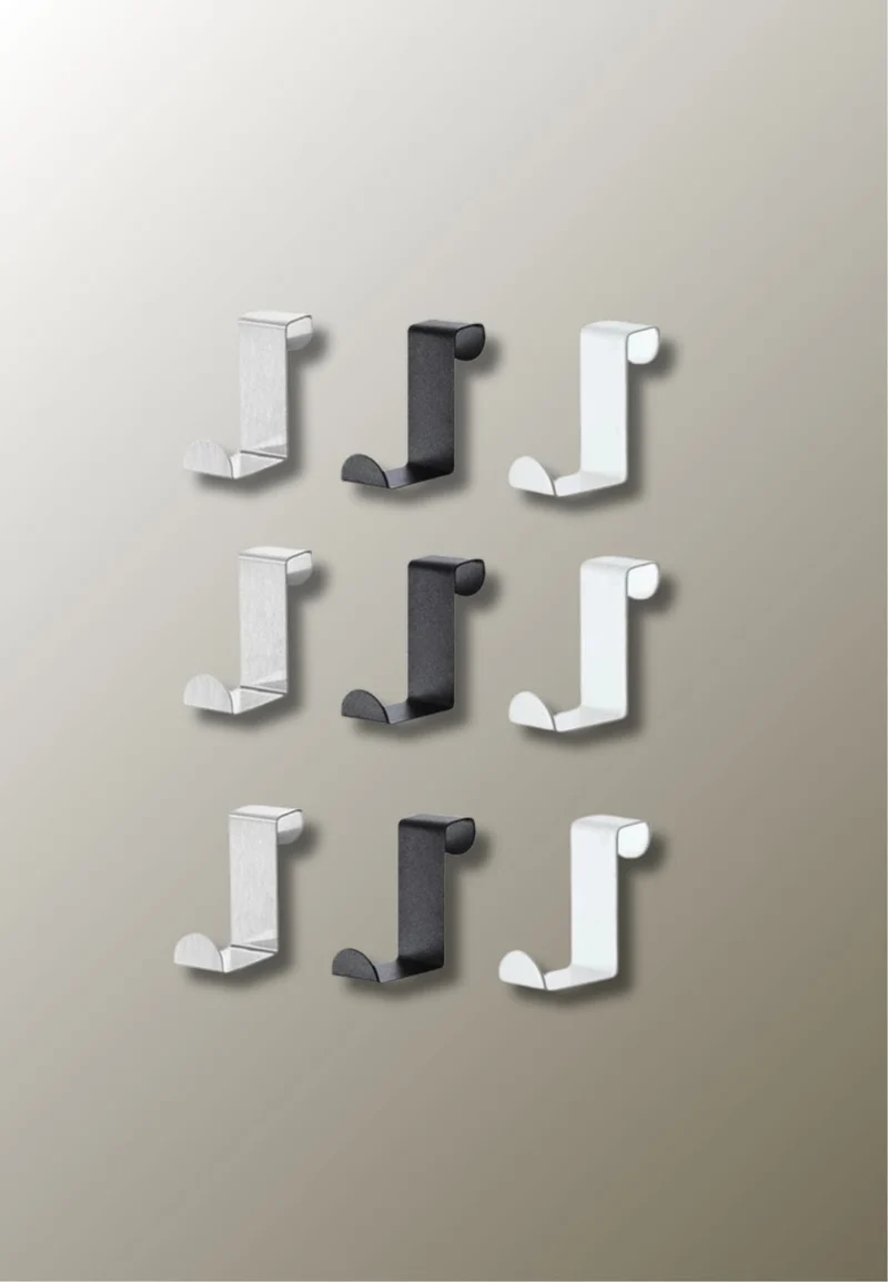 Porte manteau porte 5 Pièces Métalliques & 5 Pièces Noires & 5 Pièces Blanches