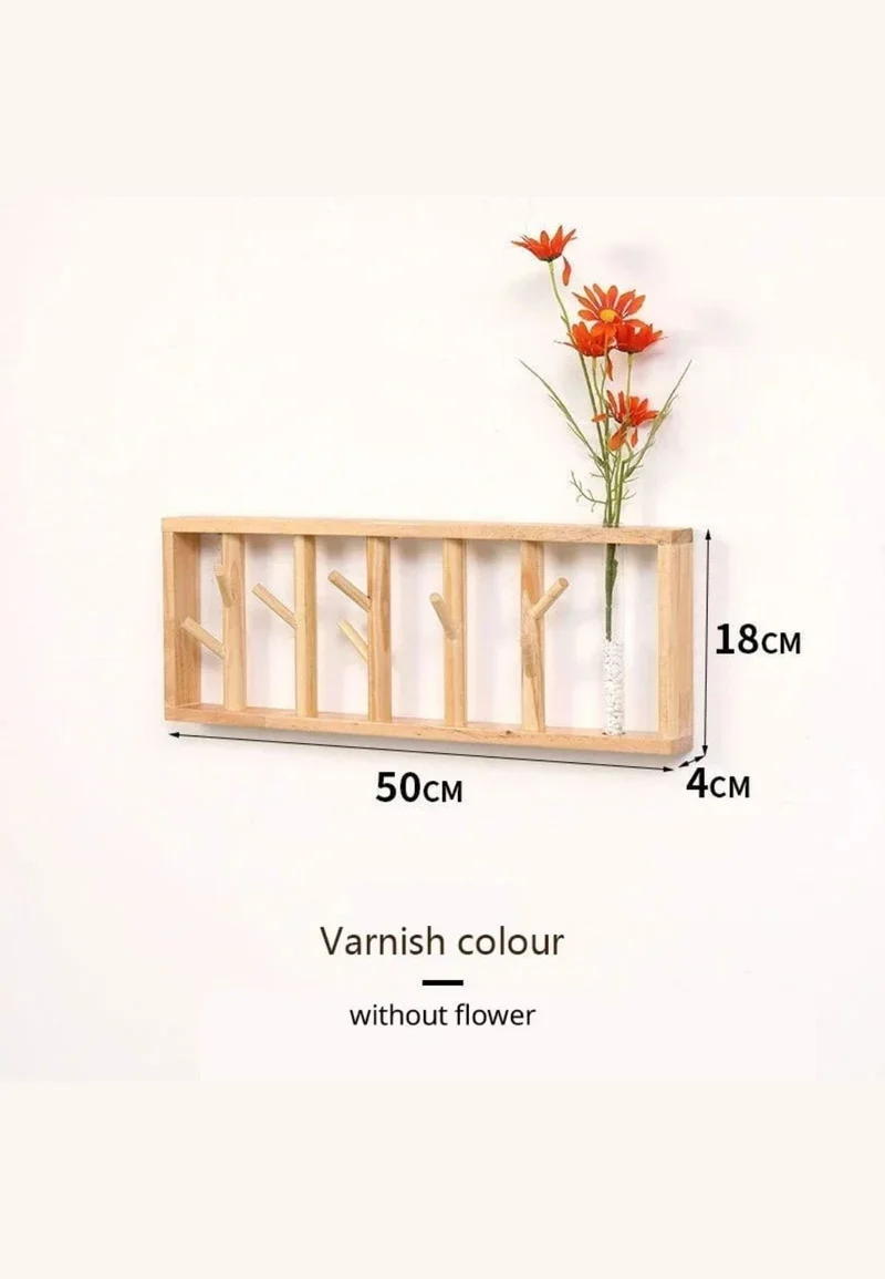 Porte manteau mural en bois clair Floral Moyen
