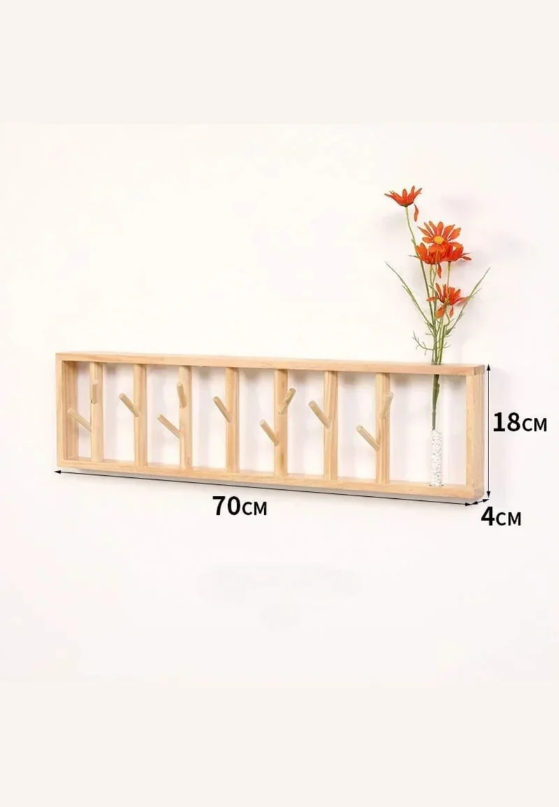 Porte manteau mural en bois Floral Grand
