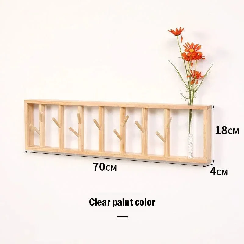 Porte manteau mural en bois Floral Grand