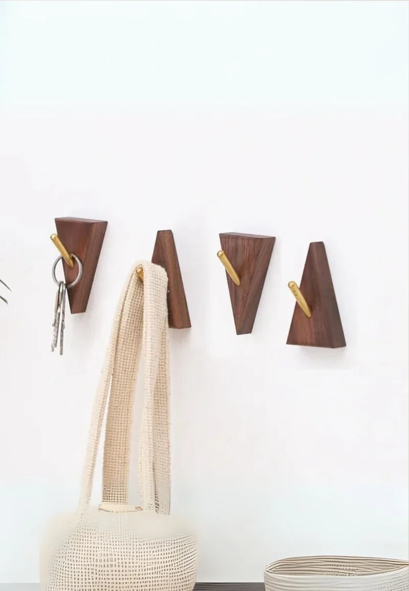 Patère porte manteau Triangle Retourné en bois Clair