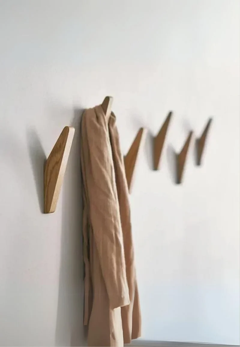 Patère porte manteau en bois Virgule