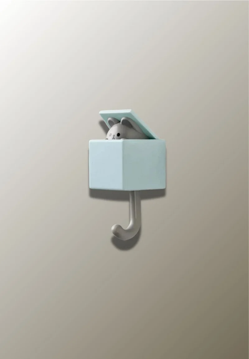 Patère porte manteau pour enfant Chat Bleu