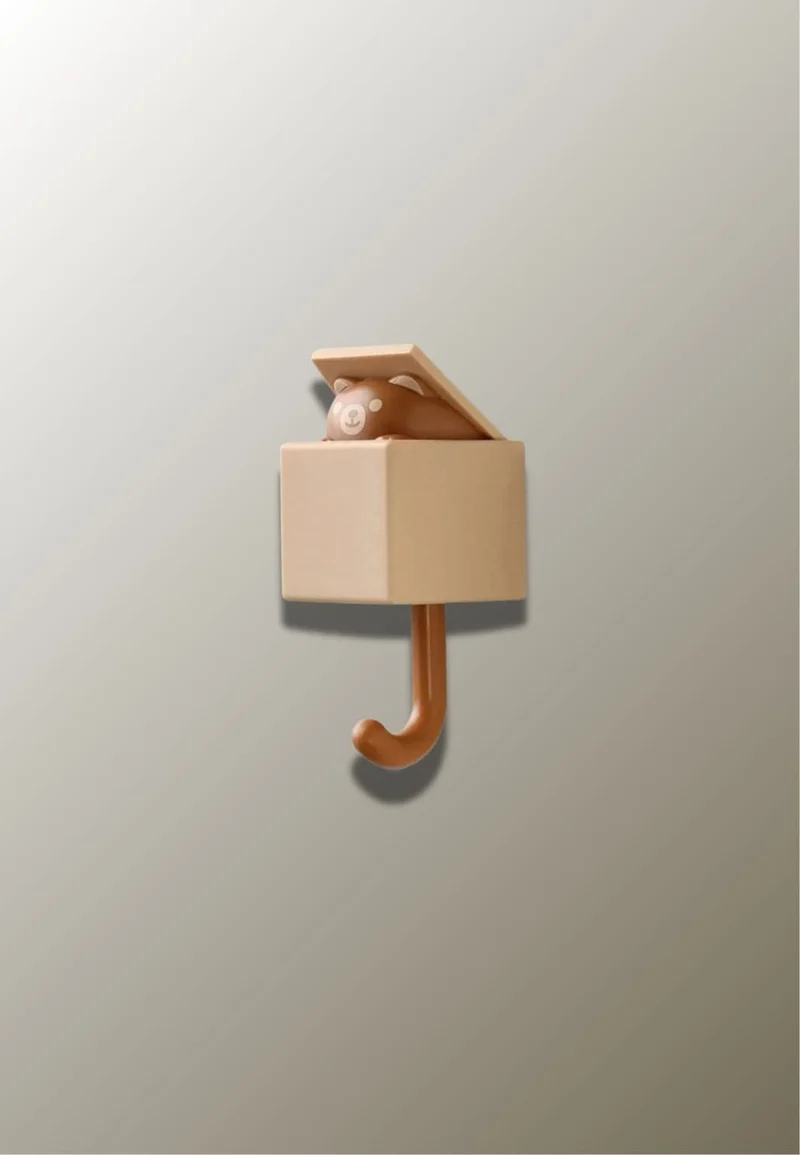 Patère porte manteau pour enfant Ours Marron