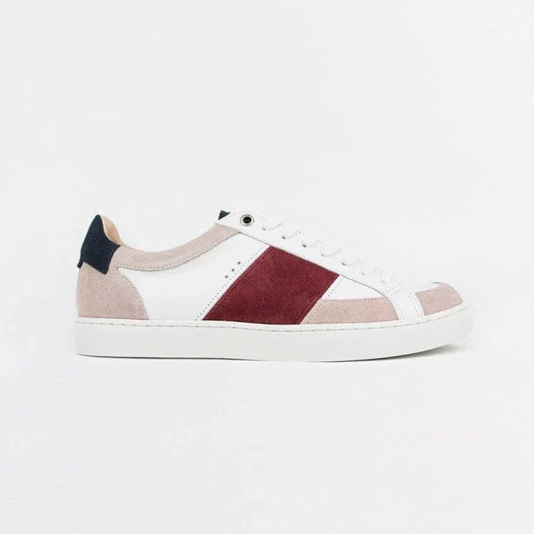 Basket française Hiba Blanc Rose Bordeaux